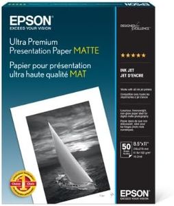 Epson Ultra Premium Presentation Paper MATTE (8.5x11 Inches, 50 Sheets) (S041341),White