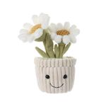 Apricot Lamb Soft Daisy Plant Plush Toy, Stuffed White Flower Pot, Kawaii Plushie for Kids(10 inches)