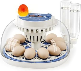 12 Egg Incubators for Hatching Eggs, Temperature and Humidity Control, Automatic Egg Turning, Egg Candler, Automatic Water Refill, for Chicken, Quail & Duck Eggs, Perfect for Home, Farm, Classroom