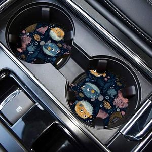 Car Coasters for Drinks Absorbent, Cute Car Coasters for Women & Man,Cup Holder Coasters for Your Car with Fingertip Grip, Auto Accessories for Women & Lady,Pack of 2…