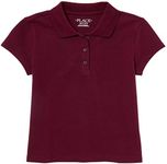 The Children's Place Girls' Short Sleeve Pique Polo Shirts, Rubine Single, Small