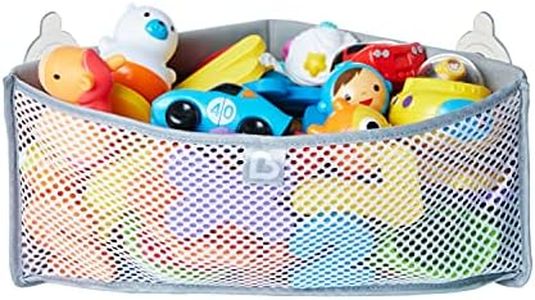 Munchkin Bathroom organizer for baby bath toys, bath toy storage net for corner wall, soft material bath toy tray, with suction cups