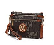 MKF 2 in 1 Crossbody Bags for Women, Wristlet Purse - Ladys Small PU Leather Messenger Handbag - Adjustable Strap brown Size: S