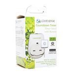 Lowenergie Energy saving countdown timer switch socket with remote wire, rundown auto power off 3,6,10hr, conserve electricity