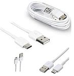 Genuine Samsung Original Fast Charging USB-A to USB-C Type C Charge and Sync Cable For Mobile Phones and Tablets (WHITE type c)