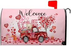 farg Valentine's Day Magnetic Mailbox Covers Welcome Mailbox Covers Red Pink Car Mailbox Wraps Magnetic Standard Size 21x18 in for Home Garden Yard Outdoor Decor