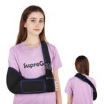 supregear Arm Sling Shoulder Immobilizer for Women Men, Comfortable Breathable Sling for Shoulder Injury, Rotator Cuff, Broken Dislocated Fracture Strain, Fit Left or Right Arm, Black + Dark Blue, S