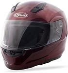 GMAX MD-04, DOT Approved Modular Helmet for Motorcycles, Scooters, Spyders, Mopeds and more (WINE RED)