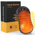 Rechargeable Hand Warmers, 10000mAH Electric Hand Warmer Power with Double-Sided Heating, 2 Seconds Fast Heating, Lasting 18 Hours USB Battery for Outdoors Sports, Camping, Hiking, Skiing, Home, Black