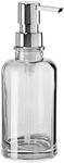 OGGI Round Glass Soap Dispenser - 10oz, Heavy Glass, Rustproof Pump - Ideal Hand Soap Dispenser, Bathroom Soap Dispenser, Kitchen Dish Soap Dispenser, Hand Sanitizer Dispenser, Gray/Chrome