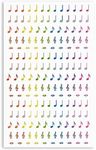 Bright Creations Music Note Stickers, Sticker Sheets (Rainbow, 18 Sheets, 3000 Pieces)