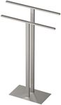 Gatco 1552SN Modern Floorstanding Two Level Towel Holder, Satin Nickel