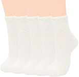 Womens Fuzzy Socks Winter Warm Fluffy Socks Athletic Outdoor Sports Socks, A (5/Milk White), Medium