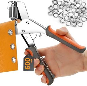 KYACHITOS Grommet Tool Kit, Handheld Grommet Pliers with 600PCS 3/8 Inch Grommets, Heavy Duty Grommet Kit, Grommet Tool for DIY Banner, Tarp, Leather
