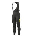 Alé Cycling Men's Solid Winter Bib Tights, Black/Fluo Yellow, XS