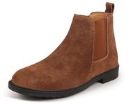 FAUSTO FST 3941 CAMEL-45 Men's Camel Suede Leather Outdoor Everyday High Ankle Classy Chelsea Boots (11 UK)