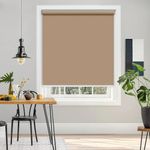 Colornest 100% Blackout Roller Blinds for Windows 47 Inch W X 72 Inch L Roll-Up Shades Sun UV Protection for Home & Office, Fossil| Heavy Duty in 38 MM Pole