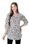 Keshubaba Fashionable Faux Crepe Tunic Featuring A Bold Black and White Print for Women and Girls (XL-44)