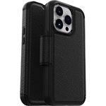 OtterBox Strada Case for iPhone 14 Pro, Shockproof, Drop proof, Premium Leather Protective Folio with Two Card Holders, 3x Tested to Military Standard, Black - Non-Retail Packaging