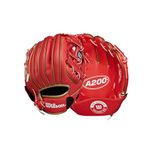 Wilson 2024 A200™ EZ Catch™ 9” T-Ball Glove - Right Hand Throw, Red/Metallic Gold