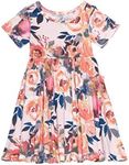 Posh Peanut Little Girls Dresses - Baby Clothes from Soft Viscose from Bamboo - Perfect Kids Summer Dress (Dusk Rose, 5T)