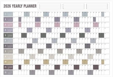 Yearly Wall Calendar with Holidays, Full Year Calendar One Page, Annual Year Wall Calendar with Stickers, Horizontal, 23"X 33" (Open), Paper Folded
