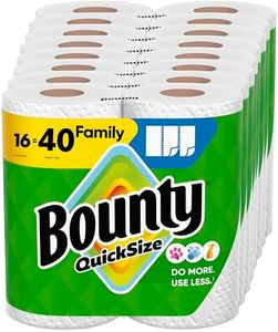 Bounty Paper Towels Quick Size, White, 16 Family Rolls = 40 Regular Rolls