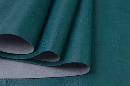 Wento Thick 1 Yard Faux Leather Fabric Soft Skin Grain PU Leather Fabric for Furniture Cover Reupholster Sofa Chairs Cushiones Vinyl Upholstery Fabric (1yard,Peacock Green)