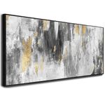 Wall Art for Living Room Abstract Painting Gold Wall Decor Grey Pictures Room Wall Decor for Bedroom Office Kitchen 60x120 CM