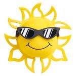 Coolballs Cool California Sunshine w/Sunglasses Car Antenna Topper/Auto Mirror Dangler/Dashboard Accessory (B&W Sunglasses)