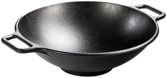 Lodge L9MW 9 Inch Cast Iron Mini Wok, Black