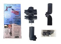 RV Flag Pole Mount Set 1.0 inch by FlagPole Buddy for 12 Foot Tall Poles (Black)