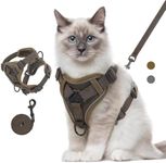 VavoPaw Cat Harness and Leash Set for Walking, Adjustable Kitten Vest Harness with Reflective Strip Breathable Mesh, Escape Proof Soft Pet Safety Vest for Cats, Kittens, Puppies, M Coffee