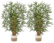 ARICKDECOR Artificial Bamboo Silk Tree 3ft Fake Greenery Plants in Pot 36 Inch for Home Office Indoor Outdoor Decor, 2 Pack