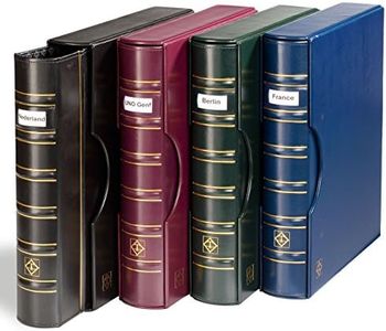 Leuchtturm 338604 Álbum portamonedas GRANDE - carpeta de anillas en diseño clásico SIGNUM - incluye funda protectora - rojo