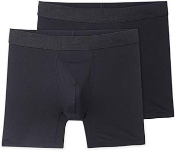 Terramar Men's Silkskins 6" Boxer Briefs, Black Air Cool, 2 Pack, Large