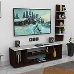 Northwood Roger Grand Tv Cabinet (Engineered Wood) /Led Tv Stand/Tv Cabinet With Wall Shelves/Display Cabinet/Decor Shelf - (Fits Upto 55" Tv, Wenge-White) D.I.Y - 11.81X62.99X52.76 Inch