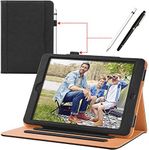 New iPad 9.7 inch 2018/2017 [ 6th / 5th Generation ] Leather Case with Apple Pencil Holder, Corner Protection, Stand Folio Cover Case and Auto Wake/Sleep, Also Fit iPad Air 2/iPad Air, Black