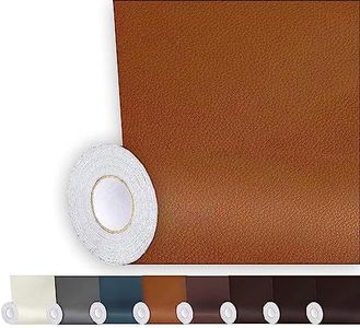 Shagoom Leather Repair Patch, 17X79 Inch Repair Patch Self Adhesive Waterproof, DIY Large Leather Patches for Couches, Furniture, Kitchen Cabinets, Wall （Light Brown, 17X79 Inch）