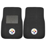 FANMATS 10302 Pittsburgh Steelers 2-Piece Embroidered Team Logo Car Mat Set, Front Row Automotive Floor Mats