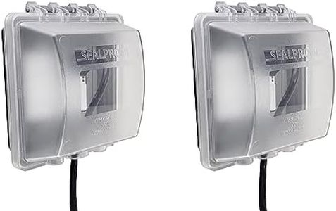 Sealproof 2-Gang Weatherproof Lockable In Use Electrical Power Outlet Cover, Two Gang, UL Extra Duty Compliant, 45-in1, Plastic Clear Frost