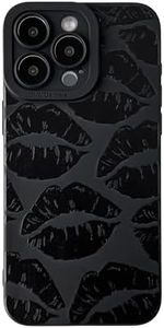 FLIRACON Black Lips Print Soft Phone Case Compatible with iPhone Case (Black,iPhone 11)