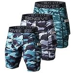 ZENGVEE 3 Pack Mens Compression Shorts with Pockets Sports Undershorts Running Base Layer Shorts Sport Undershorts for Cycling, Training, Boxing(1011-Camo Green-S)