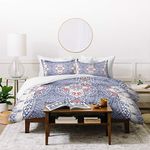 Deny Designs Holli Zollinger French Linen Zali Duvet Set with Two Pillow Shams, Queen/Full, Blue