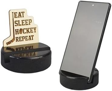 PuckStand by PurpleHammer, The Original Hockey Puck Cell Phone Stand,The Best Universal Smartphone Stand, Compatible with all iPhone, Samsung, Google and other smarthones, Made from Real Hockey Puck