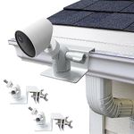 JJMASEE Gutter Mount for Camera/Solar Panel(2 Pack), Rustless Gutter Brackets for Arlo, Ring Stick Up (Only), SimpliSafe, Wyze, Eufy and Any 1/4" Thread Devices, No Drill, White (Not for Ring Solar)