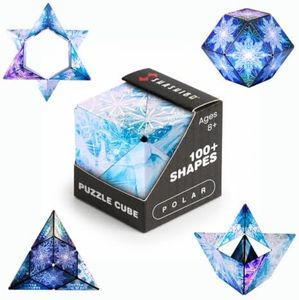 Shashibo Sensory Fidget Toy for Adults & Kids, Stress Relief Fidget Toy for Adults, Teens & Kids, Cool Fidget Toys for Desk, Classroom Must Have, Sensory Shape Shifting Cube, 100+ Possible Shapes