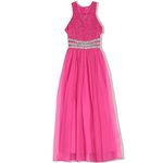 Speechless Big Girls' Lace to Chiffon Maxi Dress, Fuchsia, 8