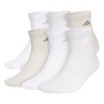 ADIDAS Athletic Cushioned Quarter Socks with arch compression for a secure fit (6-Pair)