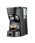 Lavazza, A Modo Mio Tiny Eco, Coffee Capsule Machine, Compact, Compatible with A Modo Mio Coffee Pods, with Automatic Shut-Off, Removable and Adjustable Cup Rest, 1450 W, 220-240 V AC, 50-60 Hz, Black